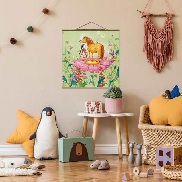 Child wall art The Magic Pony On The Flower