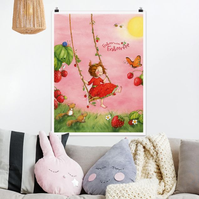 Nursery decoration Little Strawberry Strawberry Fairy - Tree Swing