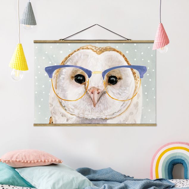 Nursery decoration Animals With Glasses - Owl