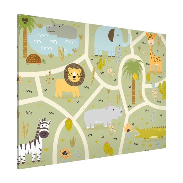 Prints elefant Playoom Mat Safari - So Many Different Animals
