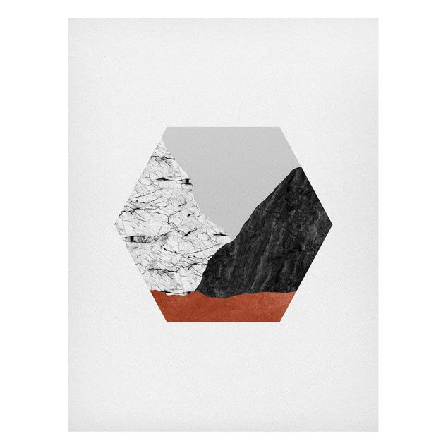 Canvas art Copper Mountains Hexagonal Geometry