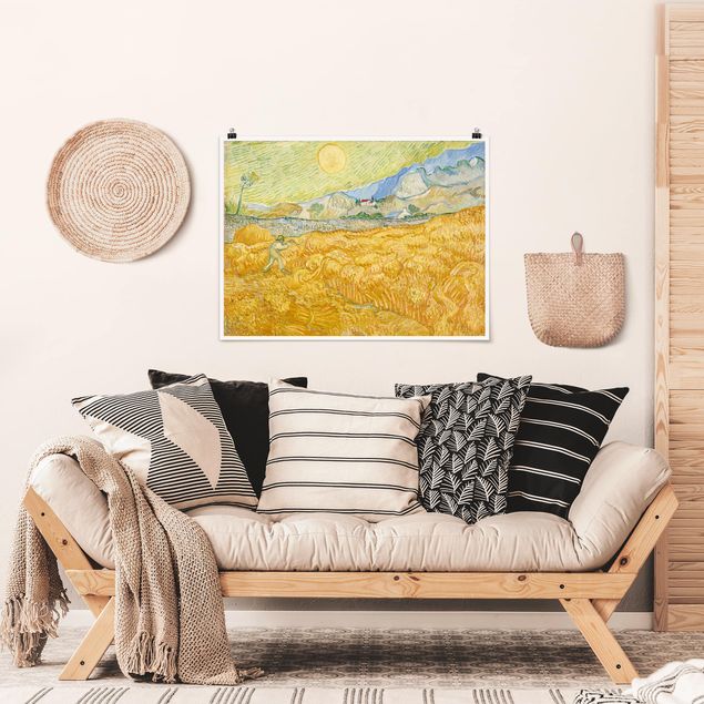 Pointillism art Vincent Van Gogh - The Harvest, The Grain Field