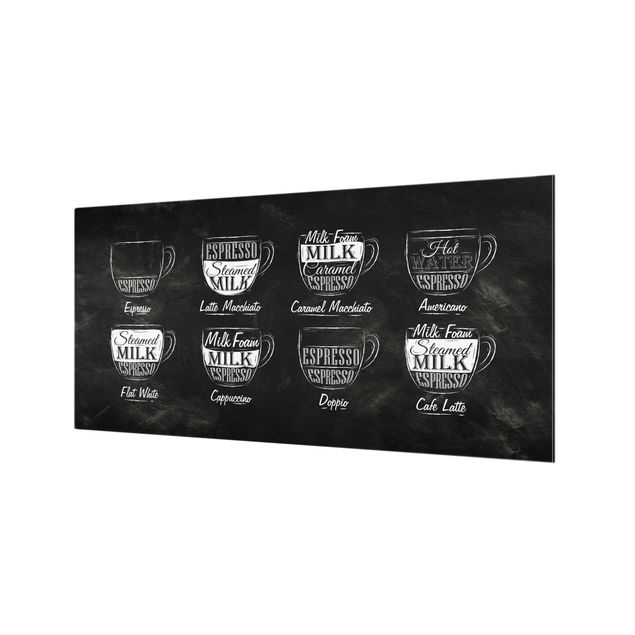 Glass Splashback - Coffees chalkboard - Landscape 1:2