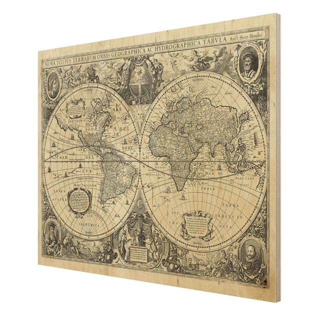 Prints Vintage World Map Antique Illustration