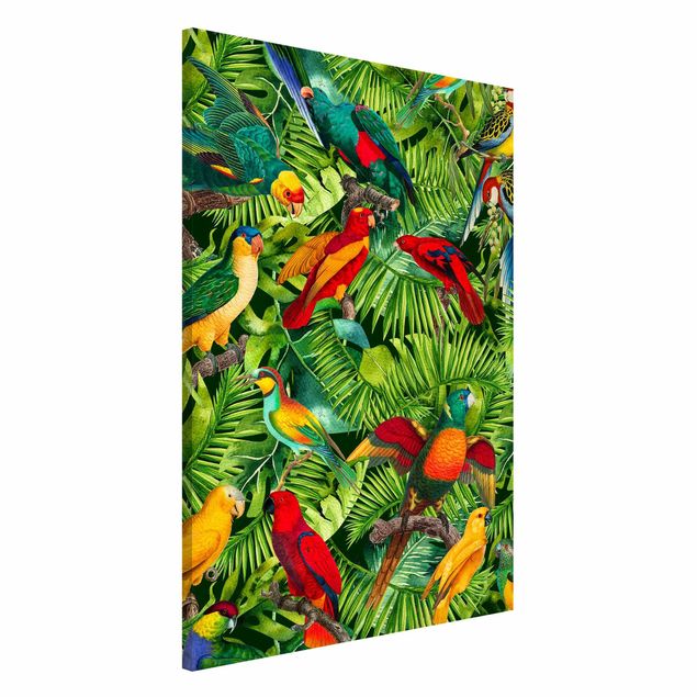 Kitchen Colourful Collage - Parrots In The Jungle