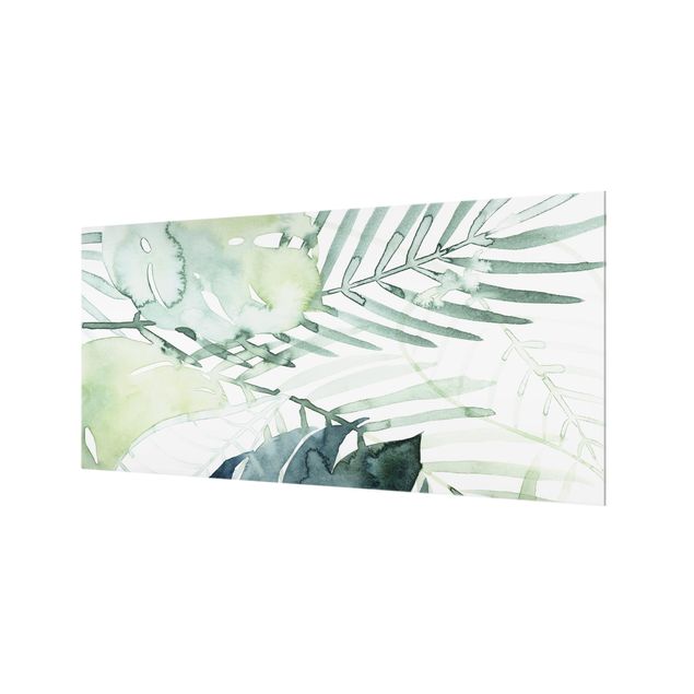 Glass Splashback - Palm Fronds In Water Color I - Landscape 1:2