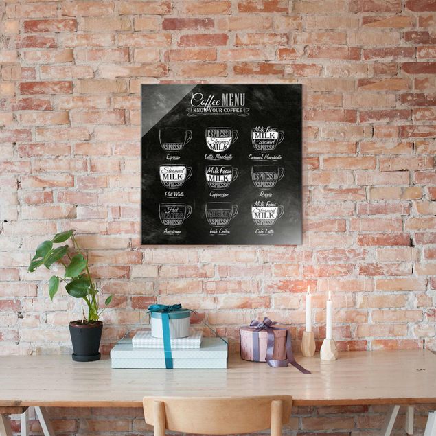 Coffee poster art Coffee Varieties Chalkboard