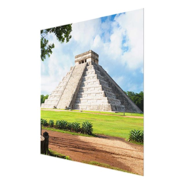 Glass prints architecture and skylines El Castillo Pyramid
