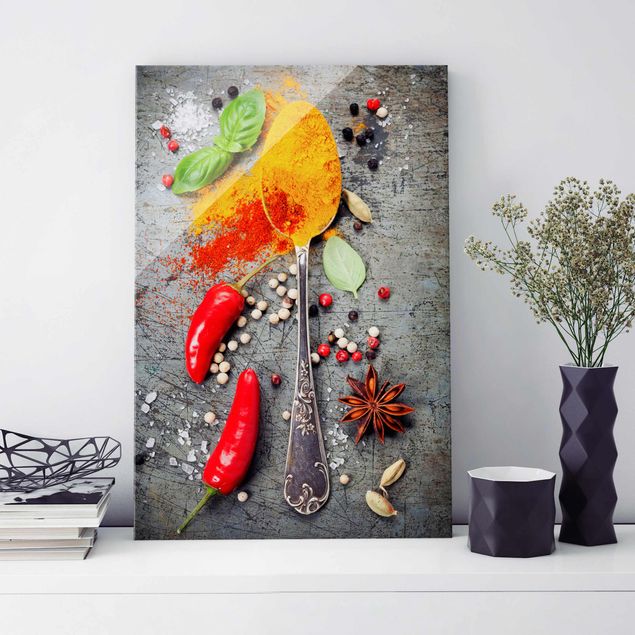 Prints modern Spoon With Spices