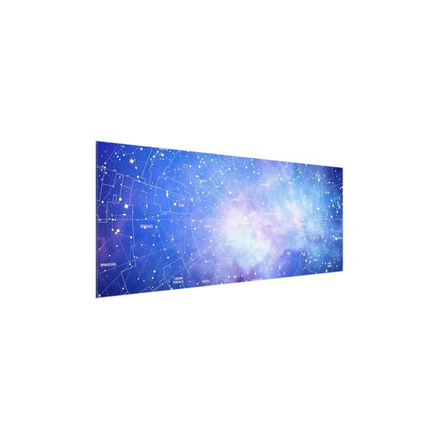 Glass prints maps Stelar Constellation Star Chart