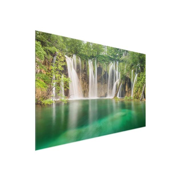 Glass prints landscape Waterfall Plitvice Lakes