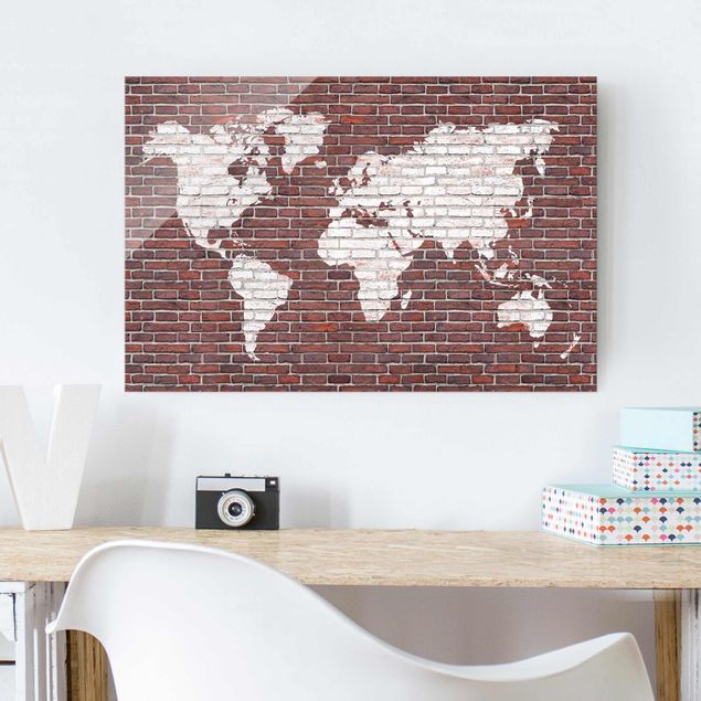 Kitchen Brick World Map