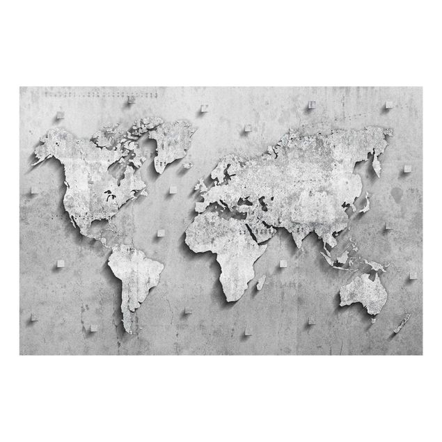 Prints Concrete World Map