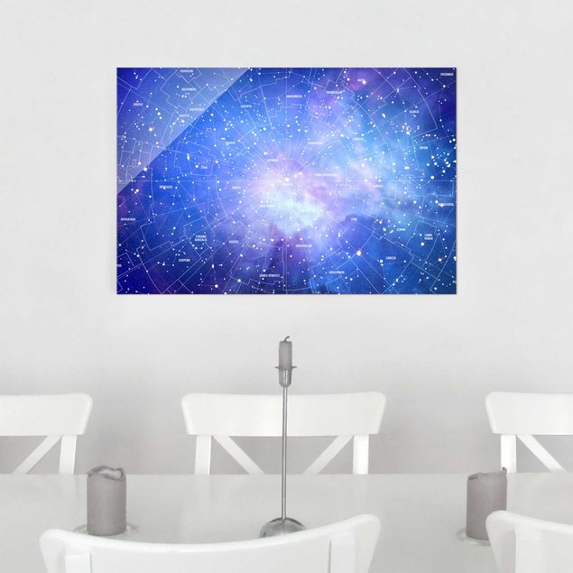 Glass prints architecture and skylines Stelar Constellation Star Chart