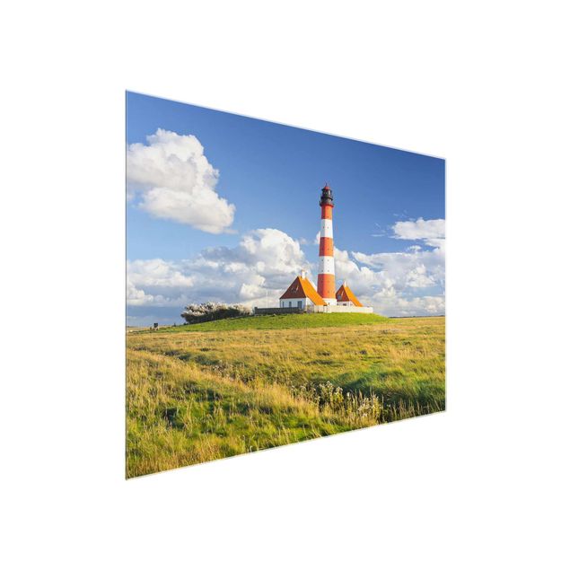 Glass prints landscape Lighthouse In Schleswig-Holstein