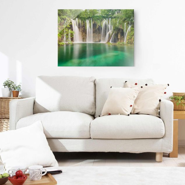 Landscape canvas prints Waterfall Plitvice Lakes