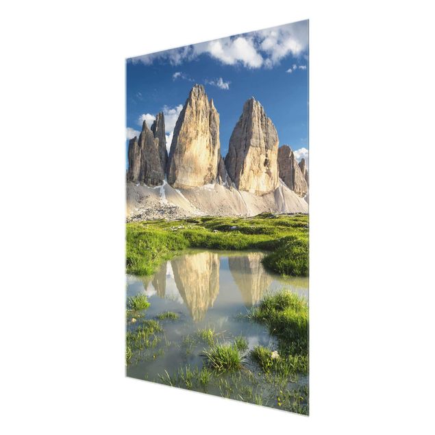 Modern art prints South Tyrolean Zinnen And Water Reflection