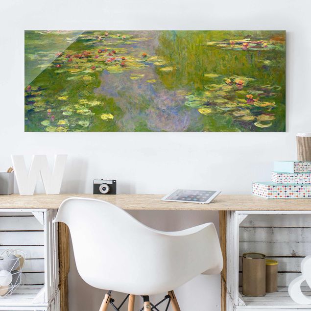 Green canvas wall art Claude Monet - Green Waterlilies