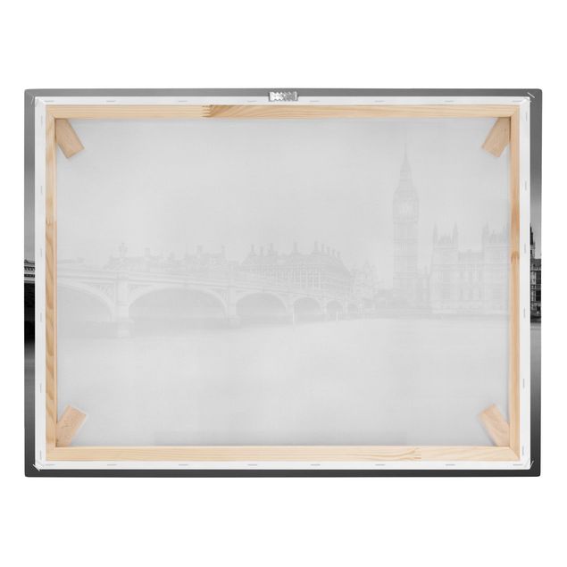 Prints black and white Westminster Bridge And Big Ben