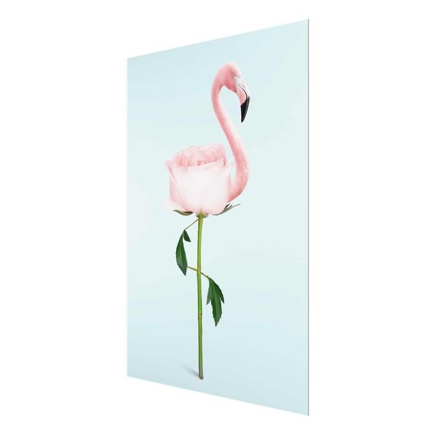 Floral picture Flamingo With Rose
