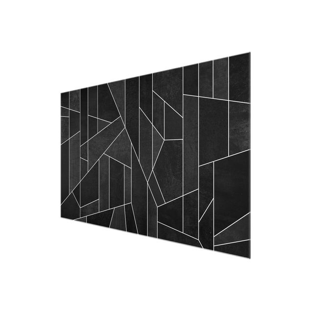 Prints black Black And White Geometric Watercolour