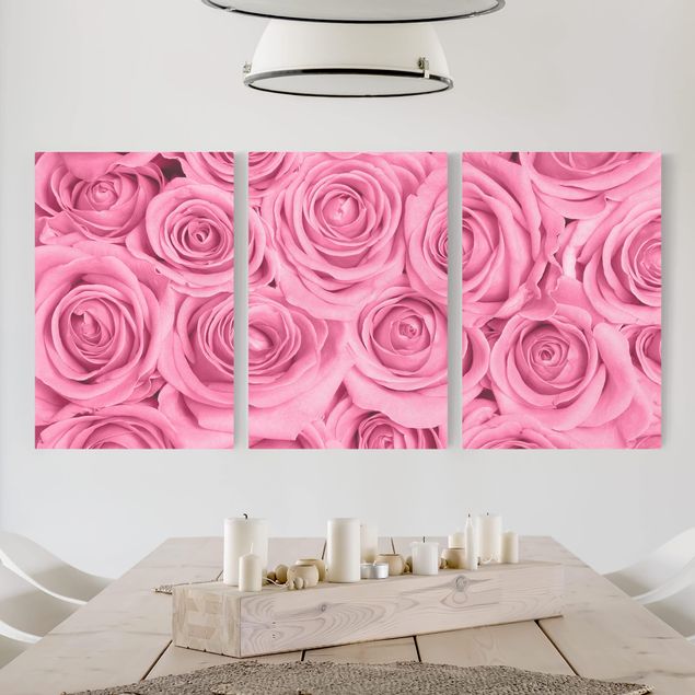 Red rose canvas Pink Roses