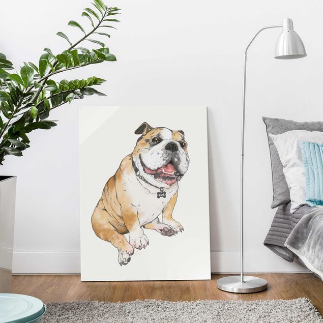 Dog print Illustration Dog Bulldog Painting