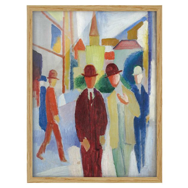 Art prints August Macke - Bright Street with People