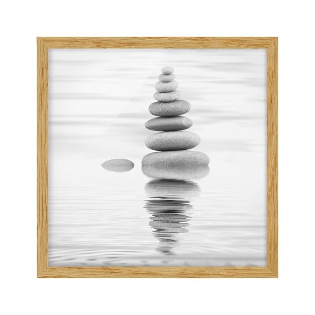 Framed prints black and white Stone Tower In Water Black And White