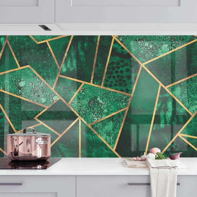 Kitchen Dark Emerald With Gold II