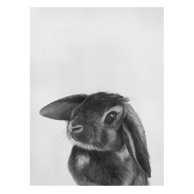 Wall art black and white Illustration Rabbit Black And White Drawing