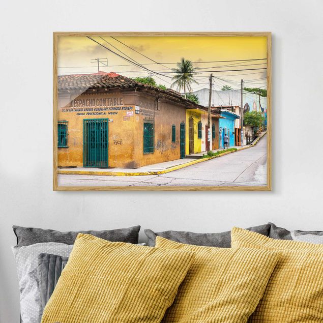 Contemporary art prints Colourful Street Sunset