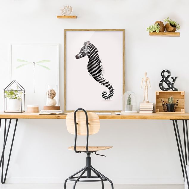 Prints zebra Seahorse With Zebra Stripes