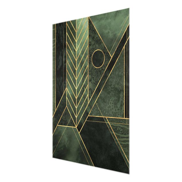 Prints green Geometric Shapes Emerald Gold