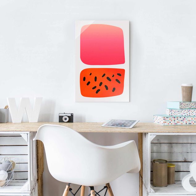 Prints abstract Abstract Shapes - Melon And Pink