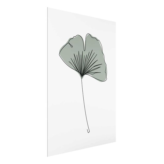 Flower print Gingko Leaf Line Art