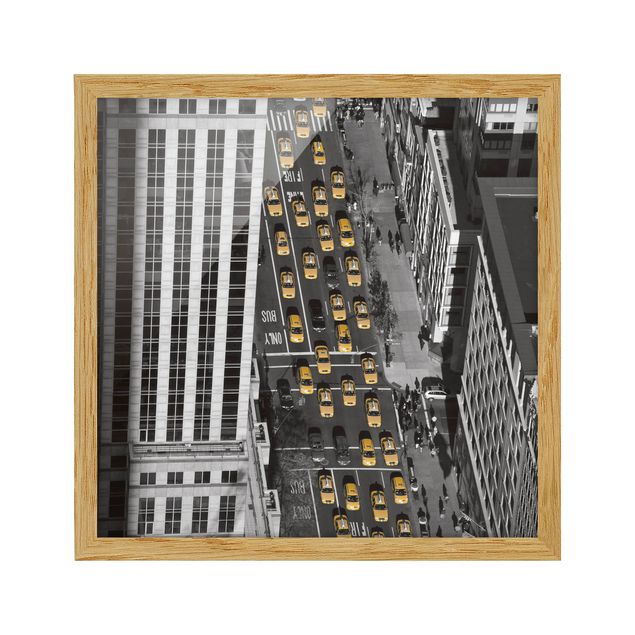 Black and white framed pictures Cap Traffic In Manhatten