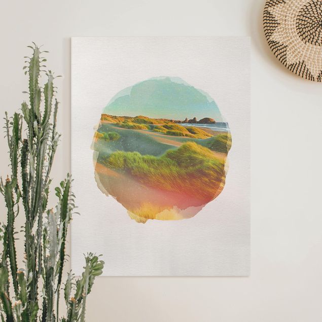 Canvas prints grasses WaterColours - Dunes And Grasses At The Sea