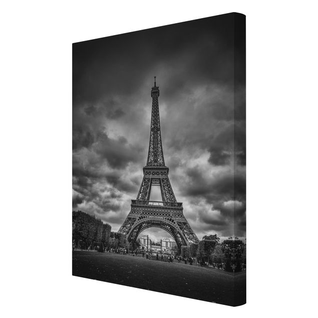 Skyline prints Eiffel Tower In Front Of Clouds In Black And White