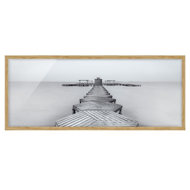 Modern art prints Wooden Pier In Black And White