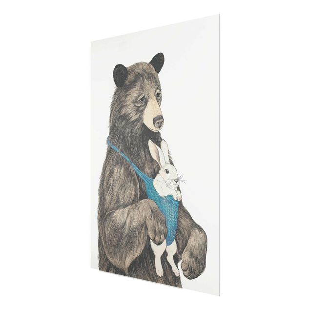 Animal canvas Illustration Bear And Bunny Baby