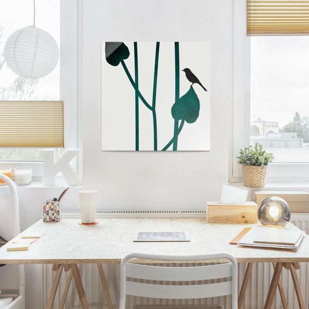 Prints fishes Graphical Plant World - Bird On Leaf