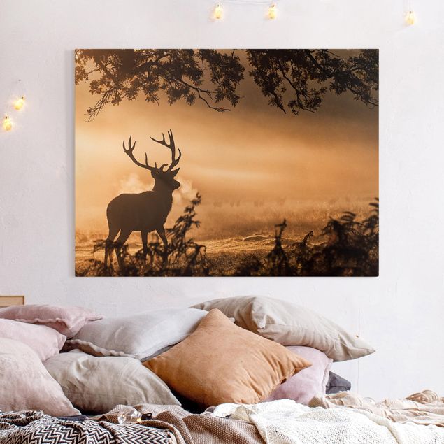 Prints landscape Deer In The Winter Forest