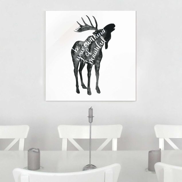 Glass prints sayings & quotes Animals With Wisdom - Elk