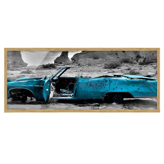 Black and white framed pictures Turquoise Cadillac