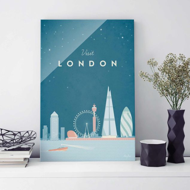 Glass prints London Travel Poster - London