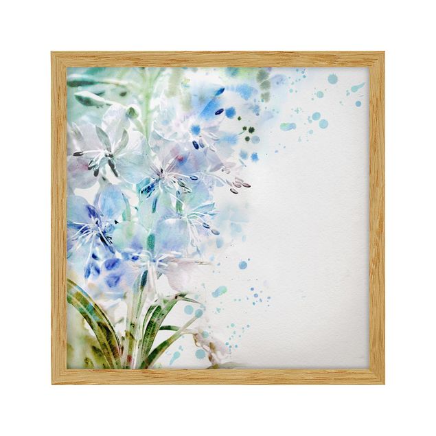 Framed floral Watercolour Flowers Lilies