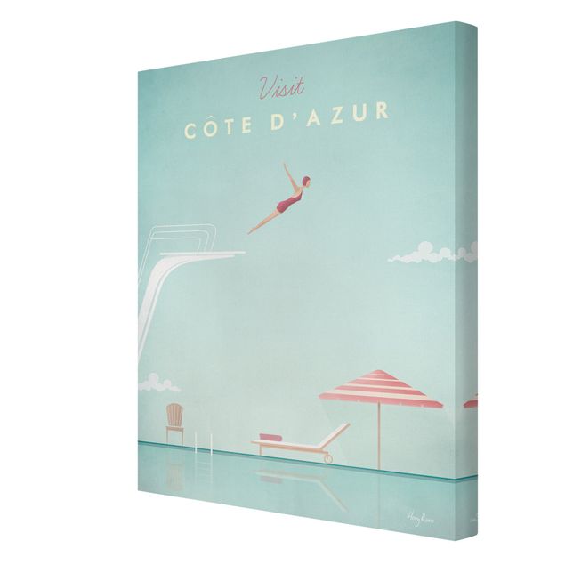 Canvas art Travel Poster - Côte D'Azur