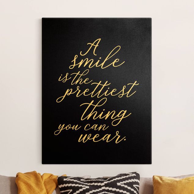Framed quotes A Smile is the prettiest thing Sans Serif Black