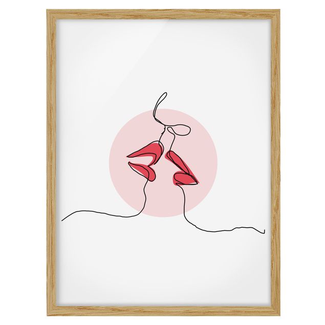 Love art print Lips Kiss Line Art